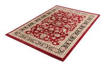 Load image into Gallery viewer, Ornate Red and Black Traditional Bordered Ikat Rug
