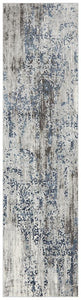 Kendra Casper Distressed Modern Rug Blue Grey White