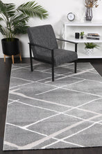 Load image into Gallery viewer, Samantha Abstract Stripe Grey Rug
