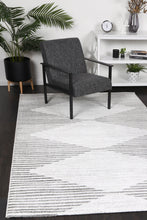 Load image into Gallery viewer, Samantha Abstract Diamond Silver Rug
