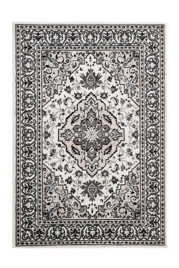 Kairo 301 Traditional Ivory Rug with Centre Medallion - Lalee Designer Rugs