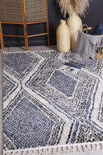 Load image into Gallery viewer, Noosa Navy Blue Geometric Rug - Rug Empire
