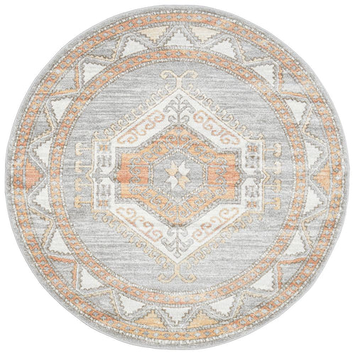 Jervis Grey Round Rug freeshipping - Rug Empire