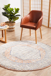 Jervis Peach Round Rug freeshipping - Rug Empire