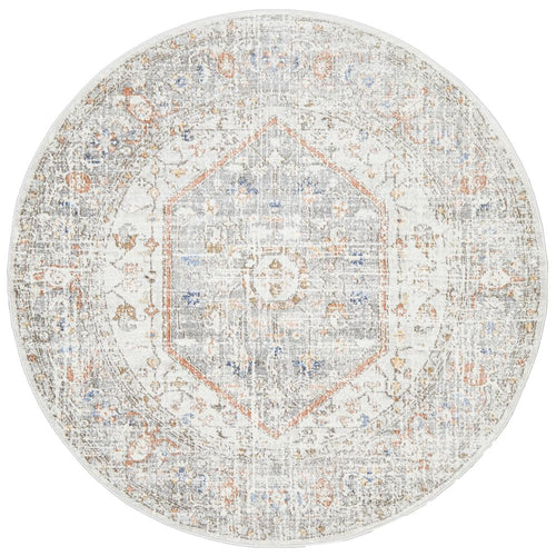 Jervis Silver Round Rug freeshipping - Rug Empire