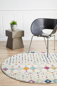 Peggy Tribal Morrocan Style Multi Round Rug - Rug Empire
