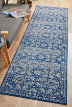 Load image into Gallery viewer, Gwyneth Stunning Transitional Navy Runner Rug - Rug Empire
