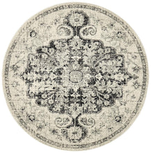 Load image into Gallery viewer, Museum Transitional Charcoal Round Rug
