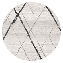 Load image into Gallery viewer, Oasis Noah White Grey Contemporary Round Rug
