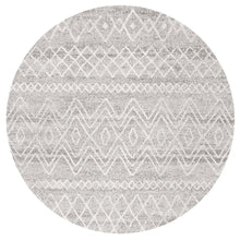 Load image into Gallery viewer, Oasis Nadia Grey Rustic Tribal Round Rug

