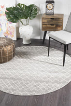 Load image into Gallery viewer, Oasis Selma Silver Tribal Round Rug
