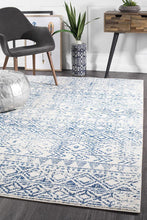 Load image into Gallery viewer, Oasis Ismail White Blue Rustic Rug
