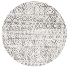Load image into Gallery viewer, Oasis Ismail White Grey Rustic Round Rug
