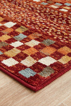Load image into Gallery viewer, Oxford Mayfair Squares Rust Runner Rug

