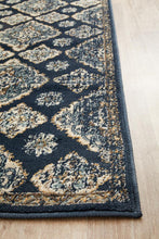 Load image into Gallery viewer, Oxford Mayfair Timeline Navy Runner Rug

