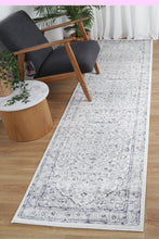 Load image into Gallery viewer, Kawsar Cream Navy Floral Rug
