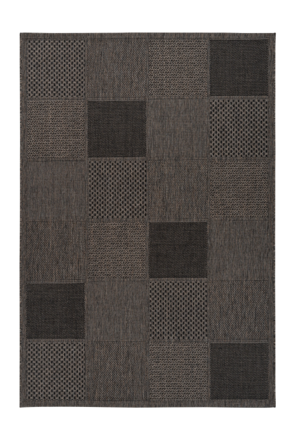 Sunset 605 Outdoor and Kitchen Taupe Rug with Geometric Design - Lalee Designer Rugs