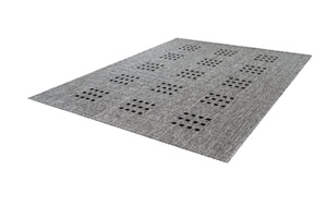 Sunset 606 Outdoor and Kitchen Silver Rug with Dice Spotted Design - Lalee Designer Rugs