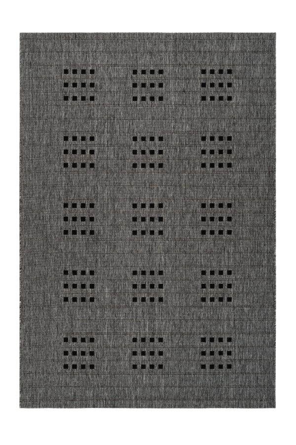 Sunset 606 Outdoor and Kitchen Silver Rug with Dice Spotted Design - Lalee Designer Rugs
