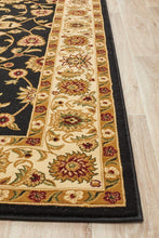Load image into Gallery viewer, Sydney Collection Classic Rug Black With Ivory Border
