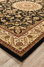 Load image into Gallery viewer, Sydney Collection Medallion Rug Black With Ivory Border
