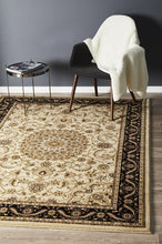 Load image into Gallery viewer, Sydney Collection Medallion Rug Ivory With Black Border
