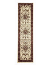 Load image into Gallery viewer, Sydney Medallion Runner Ivory With Red Border Runner Rug
