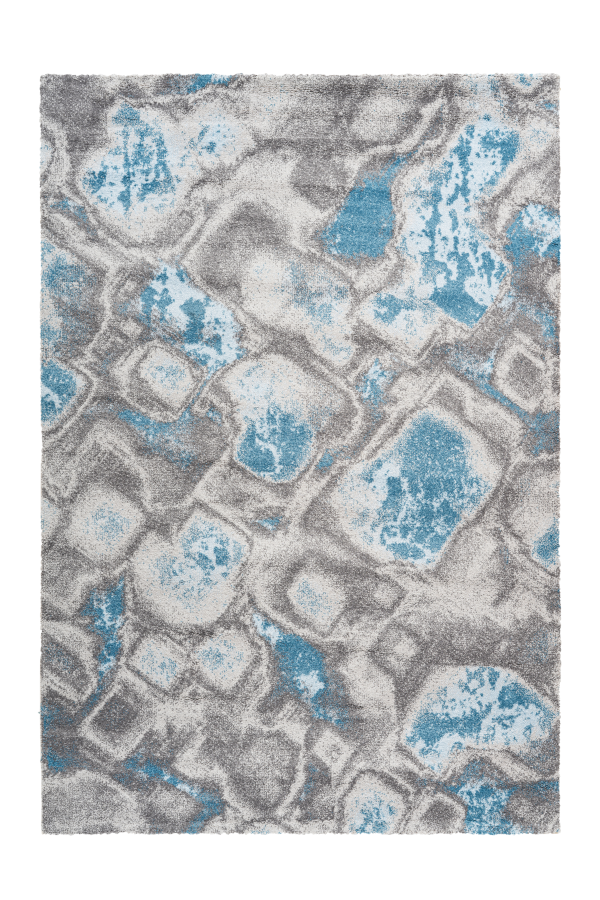 Sensation 505 Thick Modern Blue Rug with Abstract Geometric Design - Lalee Designer Rugs