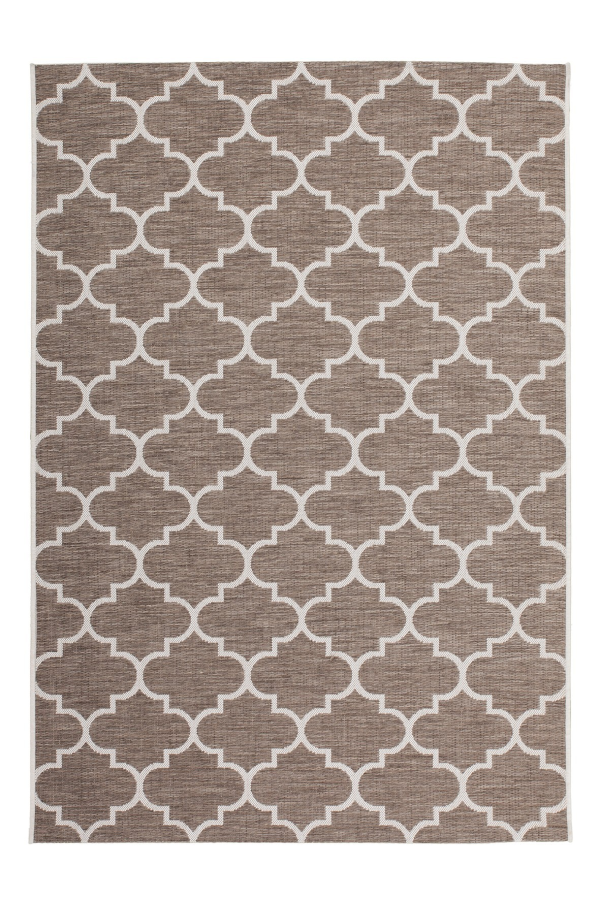 Sunset 604 Outdoor and Kitchen Beige Rug with Moroccan Design - Lalee Designer Rugs