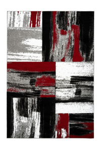 Swing 100 Modern Red and Black Rug with Checkered Design - Lalee Designer Rugs