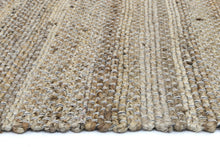 Load image into Gallery viewer, Taj Natural Basket Weave Grey Jute Rug
