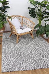 Barbados Kini Grey Geometric Outdoor/Indoor Rug