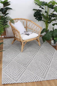 Barbados Menapi Ash Geometric Outdoor/Indoor Rug