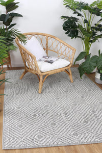 Barbados Fugui Grey Geometric Outdoor/Indoor Rug