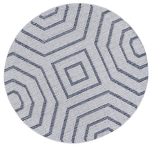 Load image into Gallery viewer, Barbados Hale Charcoal Geometric Round Outdoor/Indoor Rug
