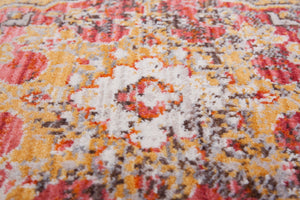 Vintage 701 Faded Multi-colour Rug with Centre Medallion - Lalee Designer Rugs