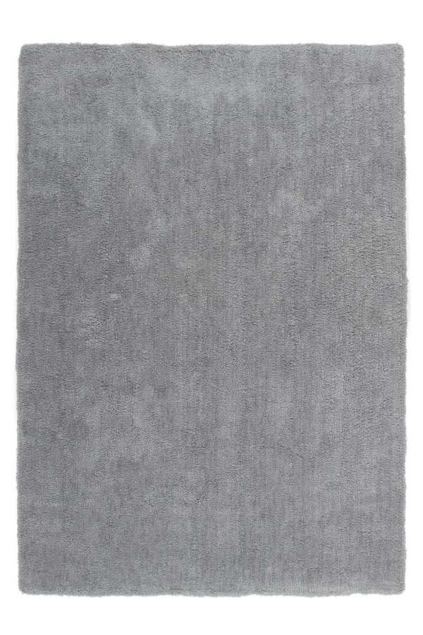 Velvet 500 Shaggy Plain Silver Rug with Soft Touch - Lalee Designer Rugs